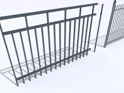 Metal Fences Pack 2 Low-poly 3D model