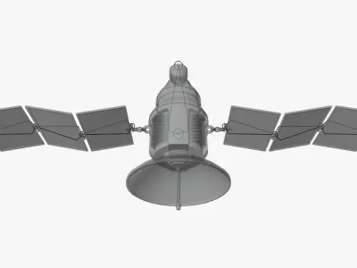 Animated Sci-Fi Satellite Low-poly 3D model