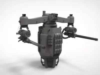 sci-fi Turret 5 3D model