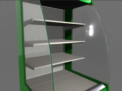 Supermarket Glass Display Refrigerator Free low-poly 3D model