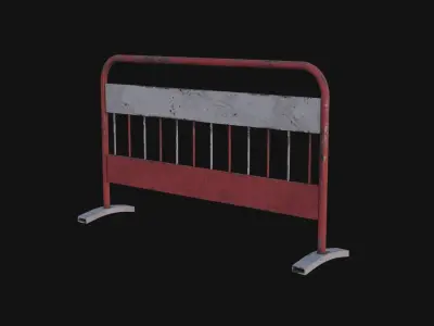 Traffic barrier Low-poly 3D model