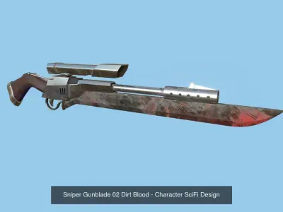 08 Sniper Gunblade Collection - Character SciFi Design 3D Model Pack