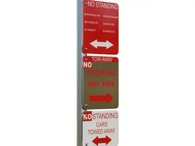 Traffic Sign 01 Low-poly 3D model