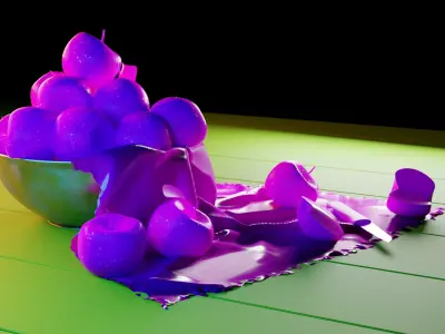 The still life of apples Free 3D model