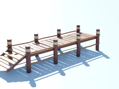 Jetty Low Poly Low-poly 3D model