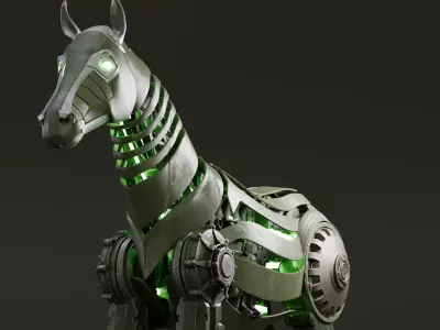 Sci-fi robot horse 3D model