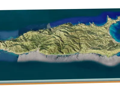 Rebun Island 3d model terrain Low-poly 3D model