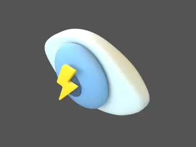 Eyes Symbol with Lighting v1 002 Low-poly 3D model