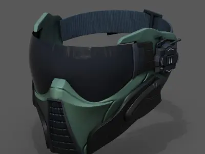 Scifi mask fantasy futuristic technology space millitary combat  Low-poly 3D model