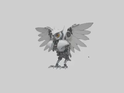 Robot version of a robot owl model 3D model
