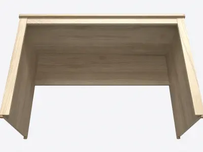 Study Desk Wooden Simple 3D model