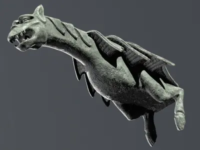 Waterspout Gargoyle Fell Mount Low-poly 3D model
