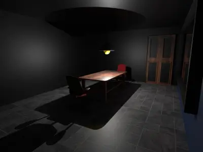 Interrogation room Low-poly 3D model