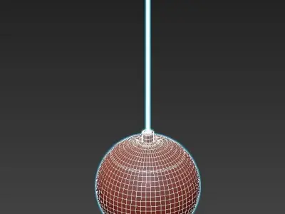 OXFORD gold pendant light with glass globe 3D model