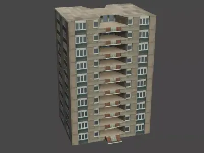 Building in minecraft Low-poly 3D model