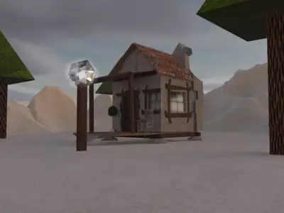 3D MOUNTAIN HOME MODELING AND ENVIRONMENT Low-poly 3D model