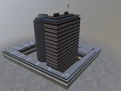 Amsterdam Nederlandsche Bank Low-poly 3D model