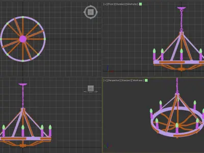 Pendant lamp chandelier 3D model