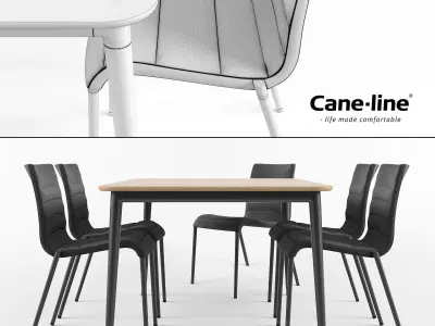CORE Chair and Table by CANE-LINE 3D model