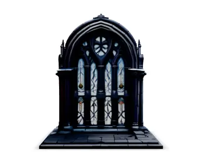 Gothic Arch Window Stained Glass Low-poly 3D model purchase