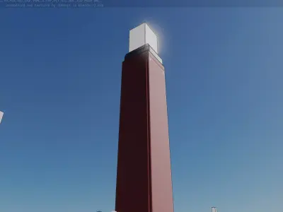 Street Light 8 Bollard 900mm Dark Red Version 6  Low-poly 3D model