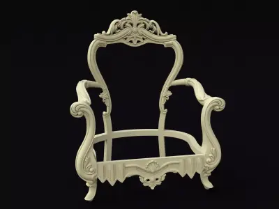 armchair ornate chair 3D model