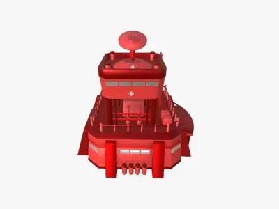 SciFi Facility B05 Red - Sci Fi Exterior Design Low-poly 3D model