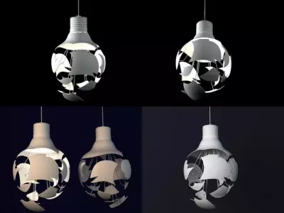 Scheisse light bulb with skull cut out of it 3D model