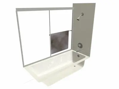 Shower Tub Low Poly Low-poly 3D model