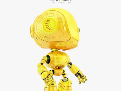 Unique cyclops robot with one camera eye 3D model