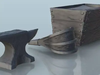 Blacksmith shop interior - Medieval Gothic Feudal Old Archaic Sa 3D print model
