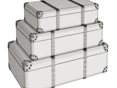 Suitcases retro 3D model