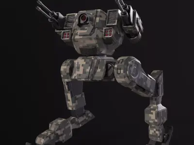Military Mech PBR Low-poly 3D model