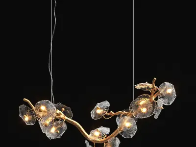 Nenufar horizantal chandelier 3D model