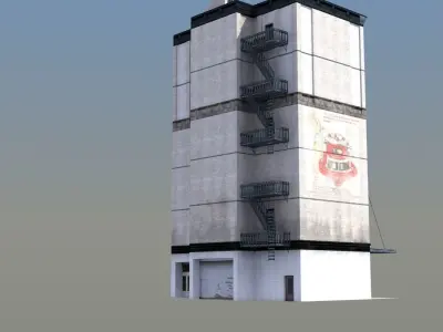 Loft Apartment Building Low-poly 3D model