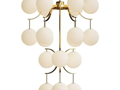 Murano Glass Globe Chandelier 3D model