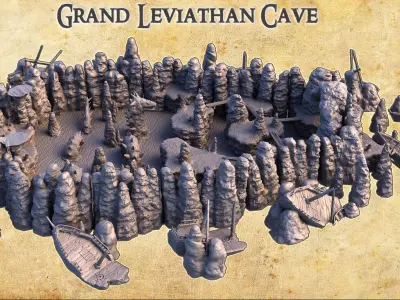 Grand Leviathan Cave - Tabletop Terrain - 28 MM 3D print model