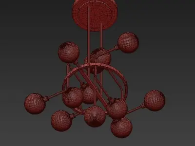 Viaggio chandelier with balls hanging from it 3D model