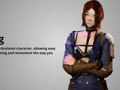futuristic Woman - GameReady Low-poly 3D model purchase