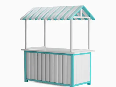 Food Stand 04 Low-poly 3D model
