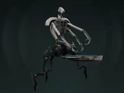 Med-droid futuristic looking robot Low-poly 3D model