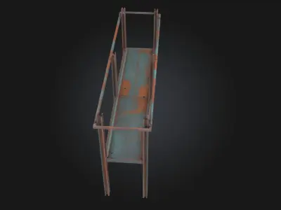 Iron Fishing Platform Sturdy Waterfront Structure  3D model