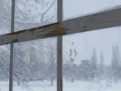 Exfoliated Wood Window 3D model