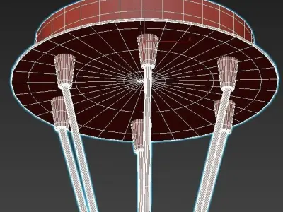 Lumion-Joseph-4 three light chandelier with clear glass shades 3D model