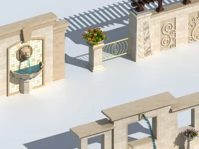 Fence in classic style with  3D model