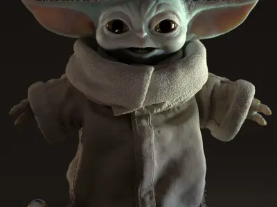 Grogu Baby Yoda Film Quality T-Pose 3d Model 3D model