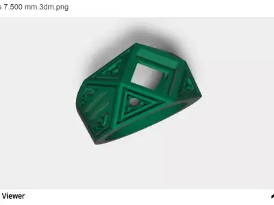Men Ring With Princess Cut Center Stone 3D print model