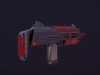 Sci-Fi Mp7 Low-poly 3D model