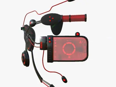 SciFi Glasses E07 Black Red - Character Design Fashion Low-poly 3D model