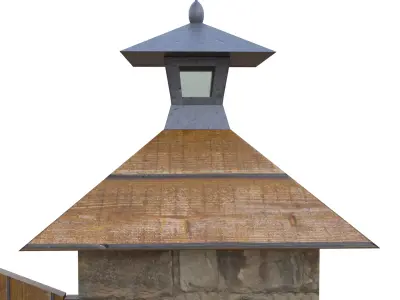 Wooden Farm Gate Low-poly 3D model